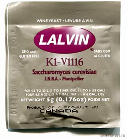 Купить Винные дрожжи Lalvin K1-V1116, 5 г
